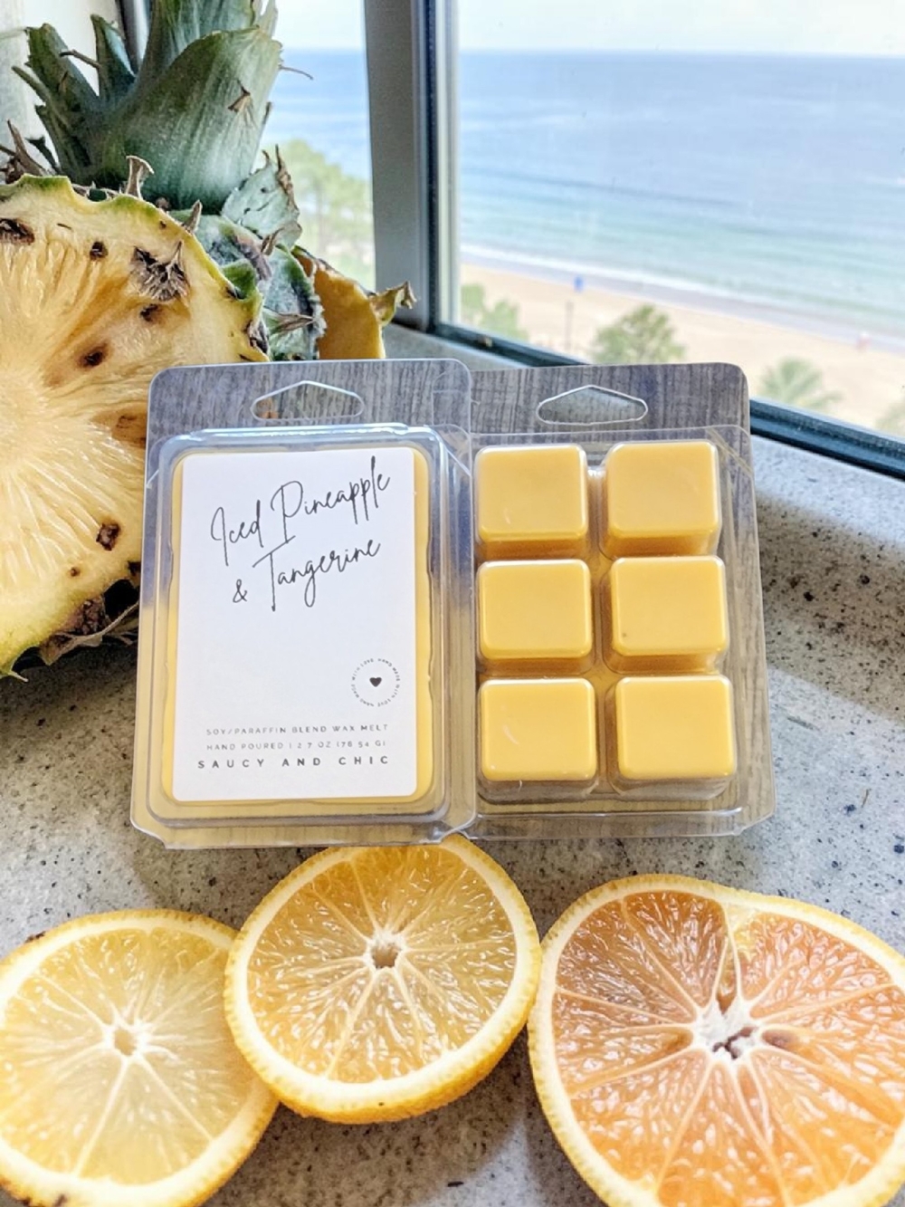 Tangerine Iced Pineapple & Tangerine Wax Melts - Yellow